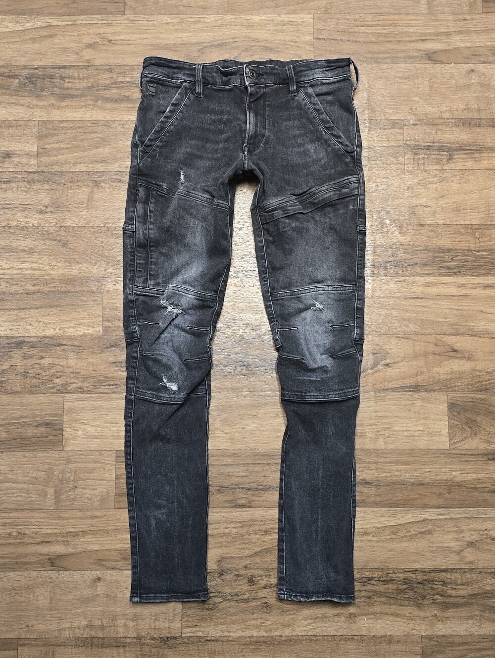 G-Star‎ Raw Men's Jeans 5620 3D Zip Knee Skinny Black 31x32 Moto Denim